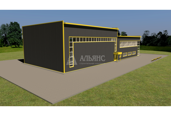 3D визуализация Здание АБК под ключ - фото 2