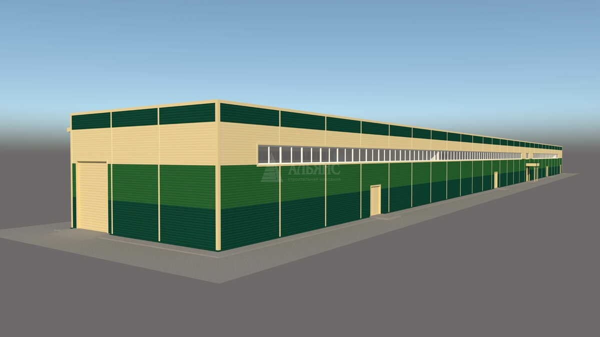3D визуализация Производственное здание из сэндвич-панелей - фото 13