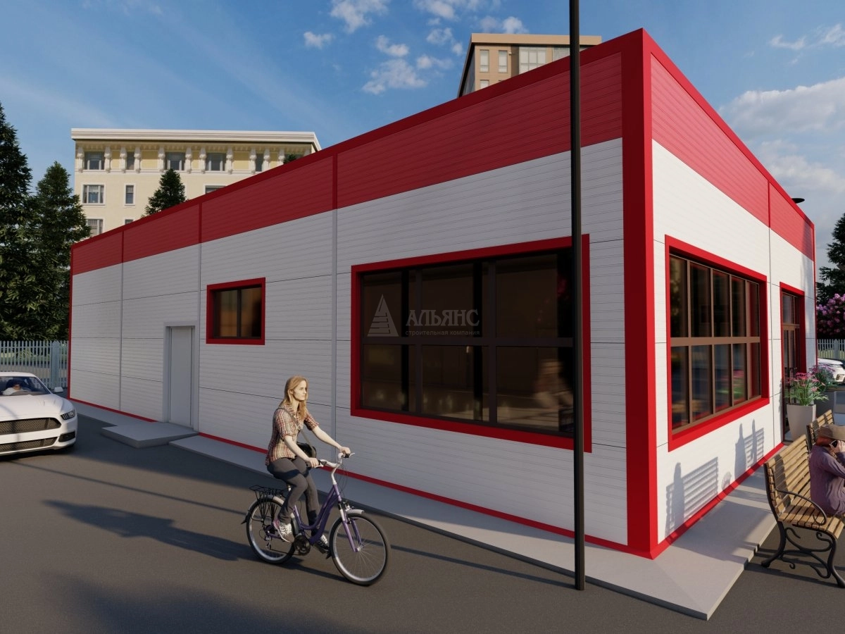 3D визуализация Кафе из сэндвич-панелей - фото 2