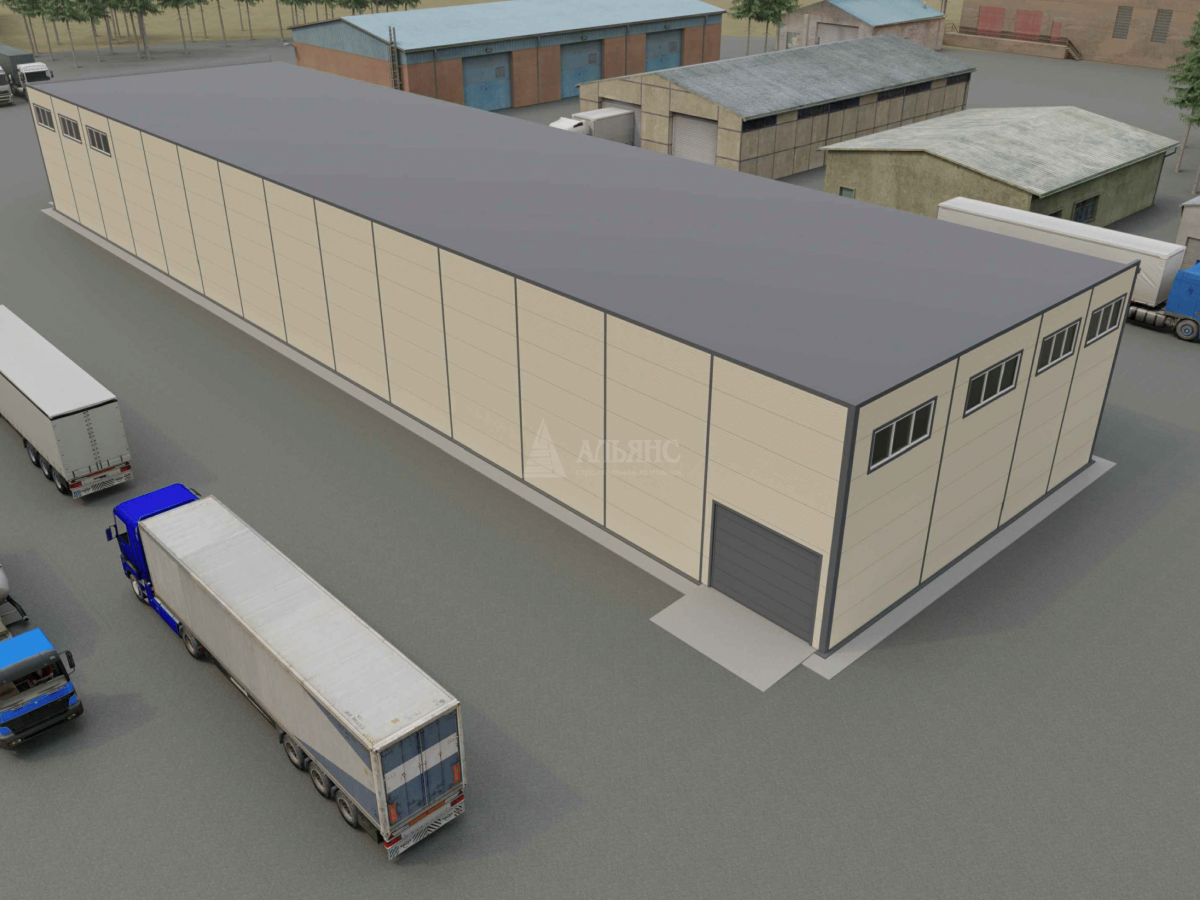 3D визуализация Склад с АБК из сэндвич-панелей - фото 5